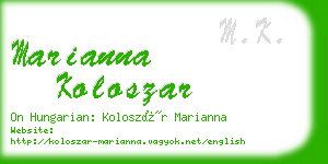 marianna koloszar business card